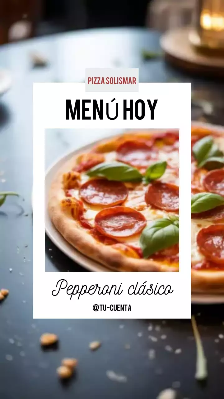 Publicación de Instagram del menú de Red Classic Pizza