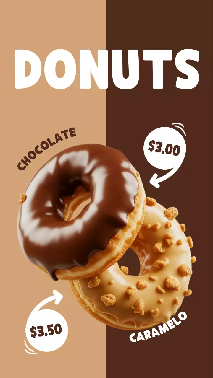 Publicación de Instagram del menú Brown Fun Donut