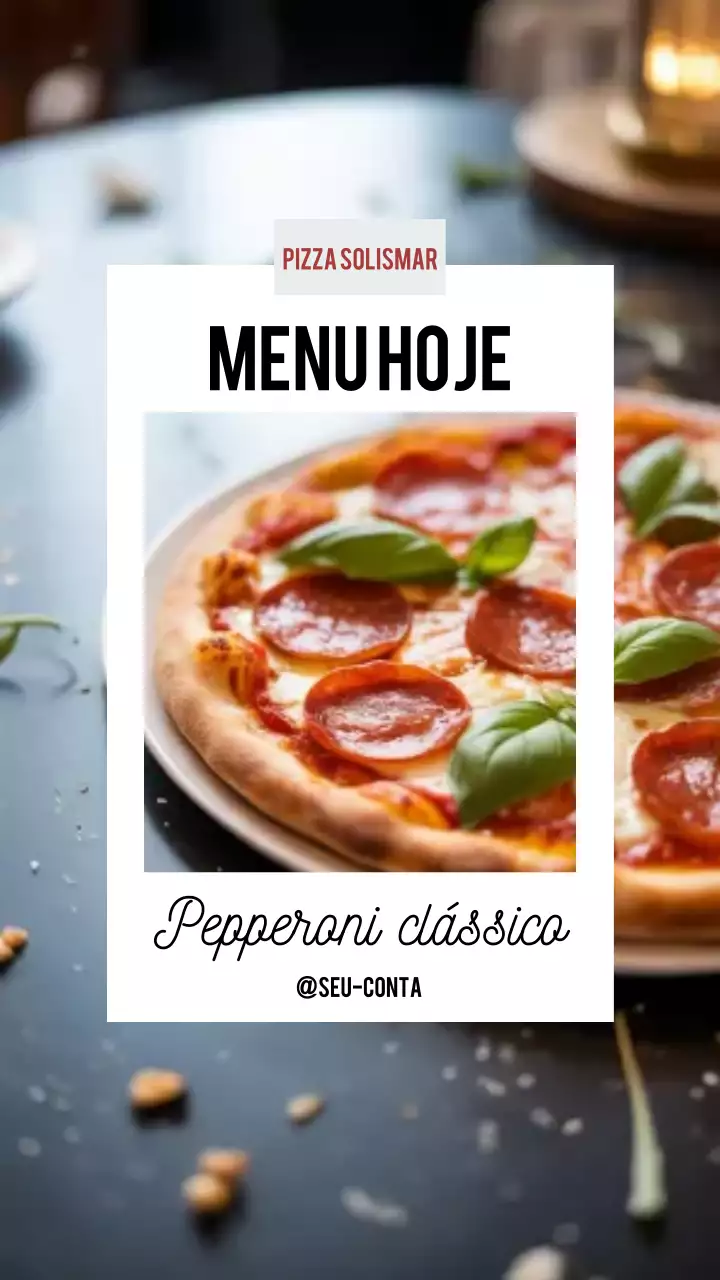 Postagem no Instagram do cardápio da Red Classic Pizza