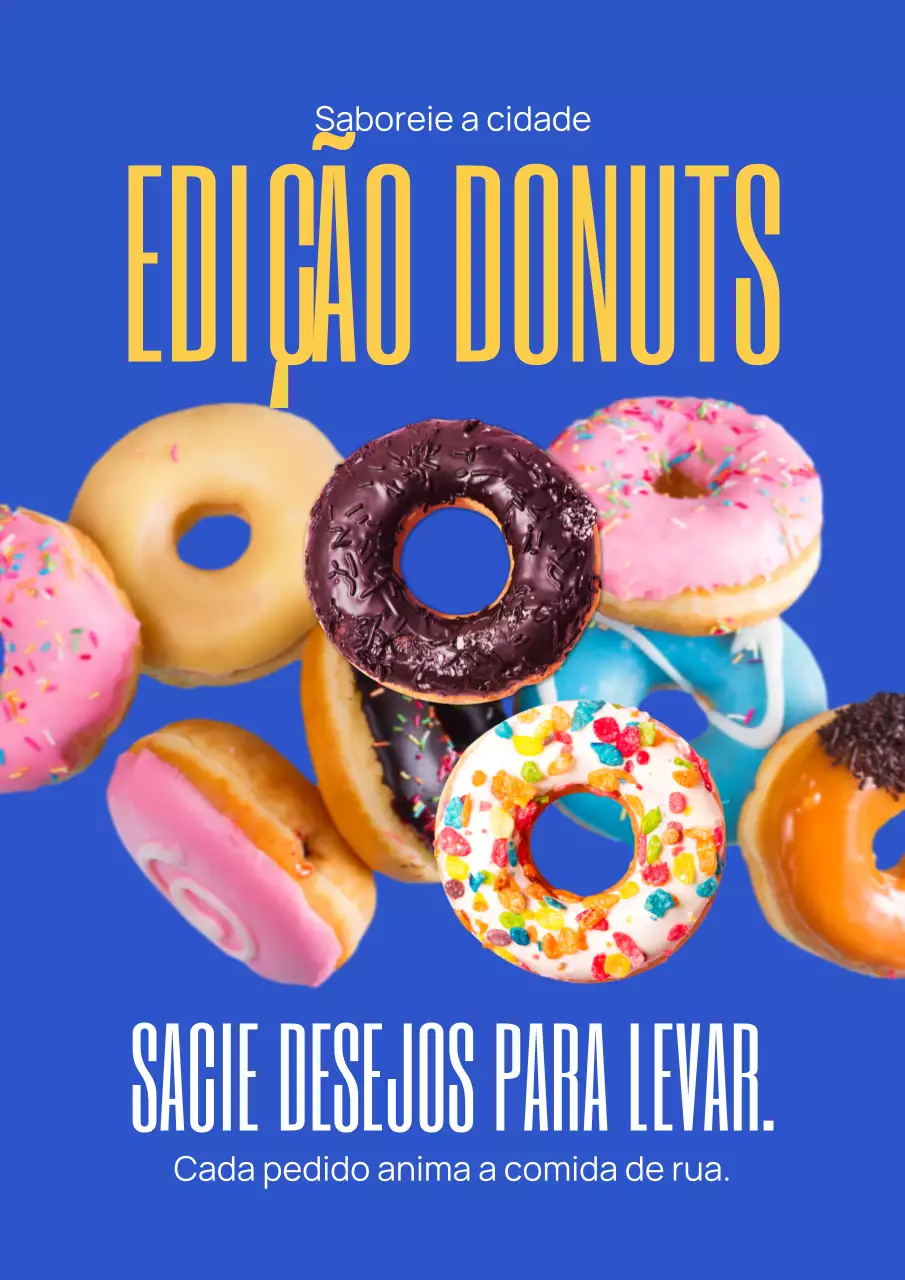 Cartaz de propaganda da Blue Modern Donuts