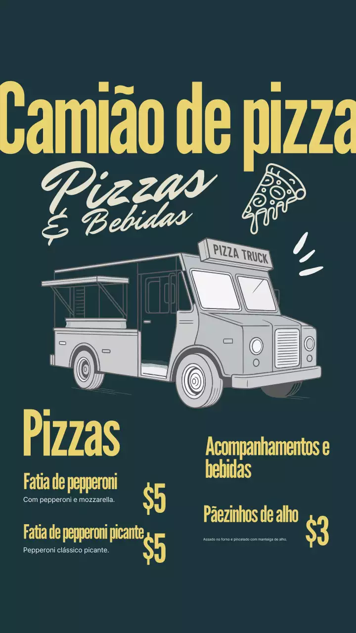 Postagem no Instagram do cardápio da Navy Retro Pizza