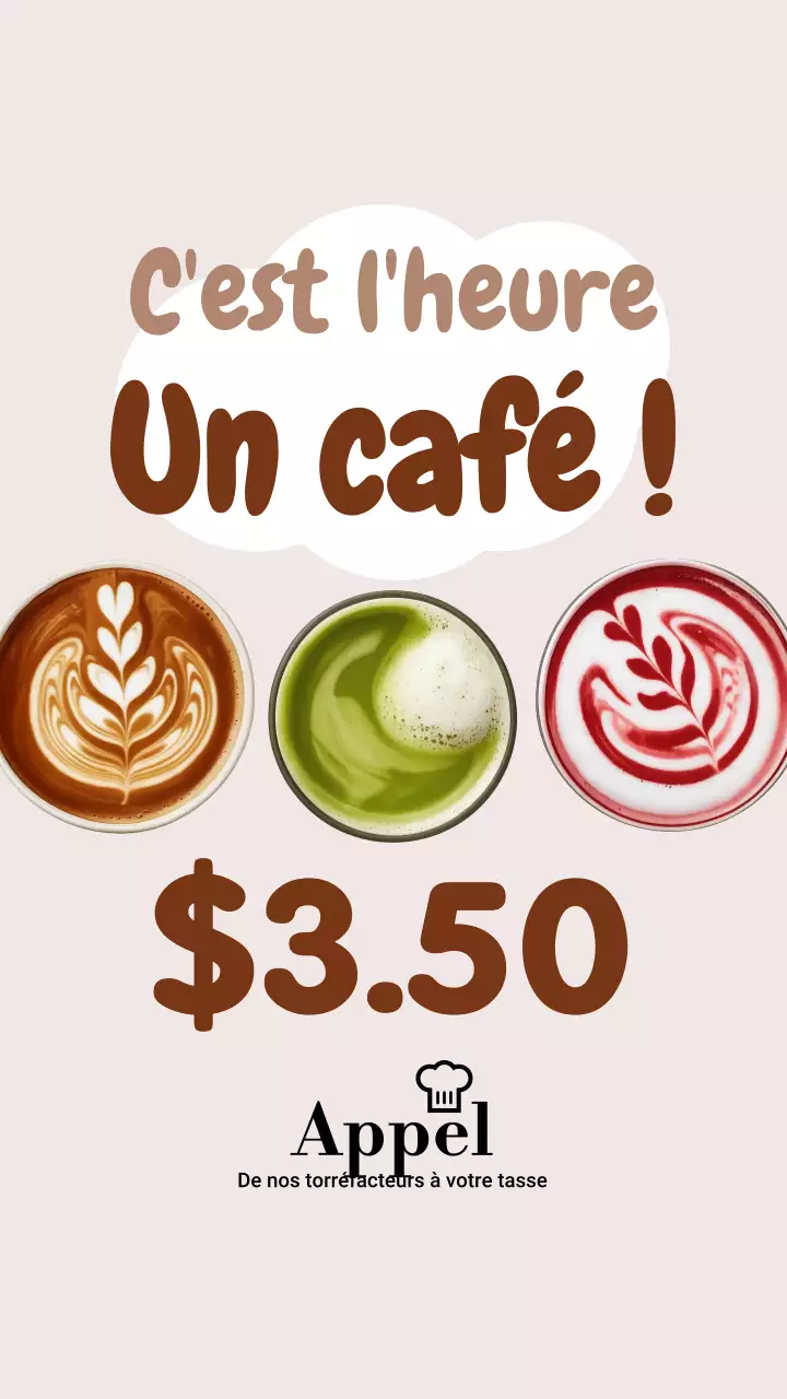 Publication Instagram promotionnelle sur le café Beige Modern