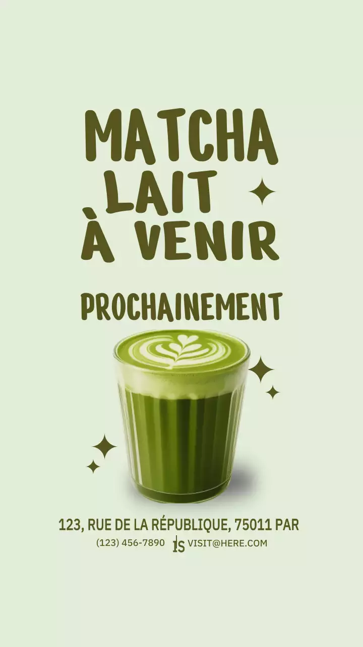 Publication Instagram sur la promotion d'une boisson verte tendance