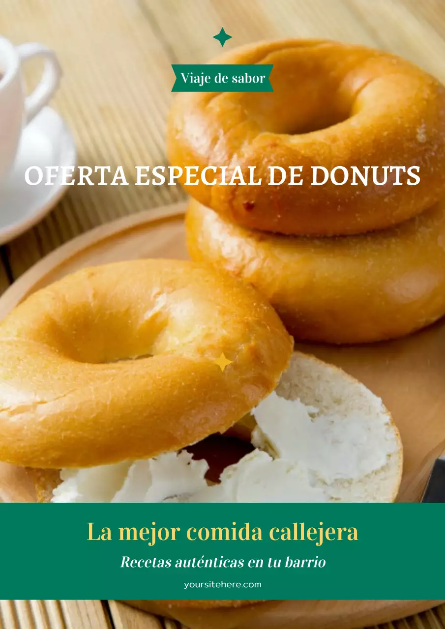 Póster promocional de donas rústicas beige