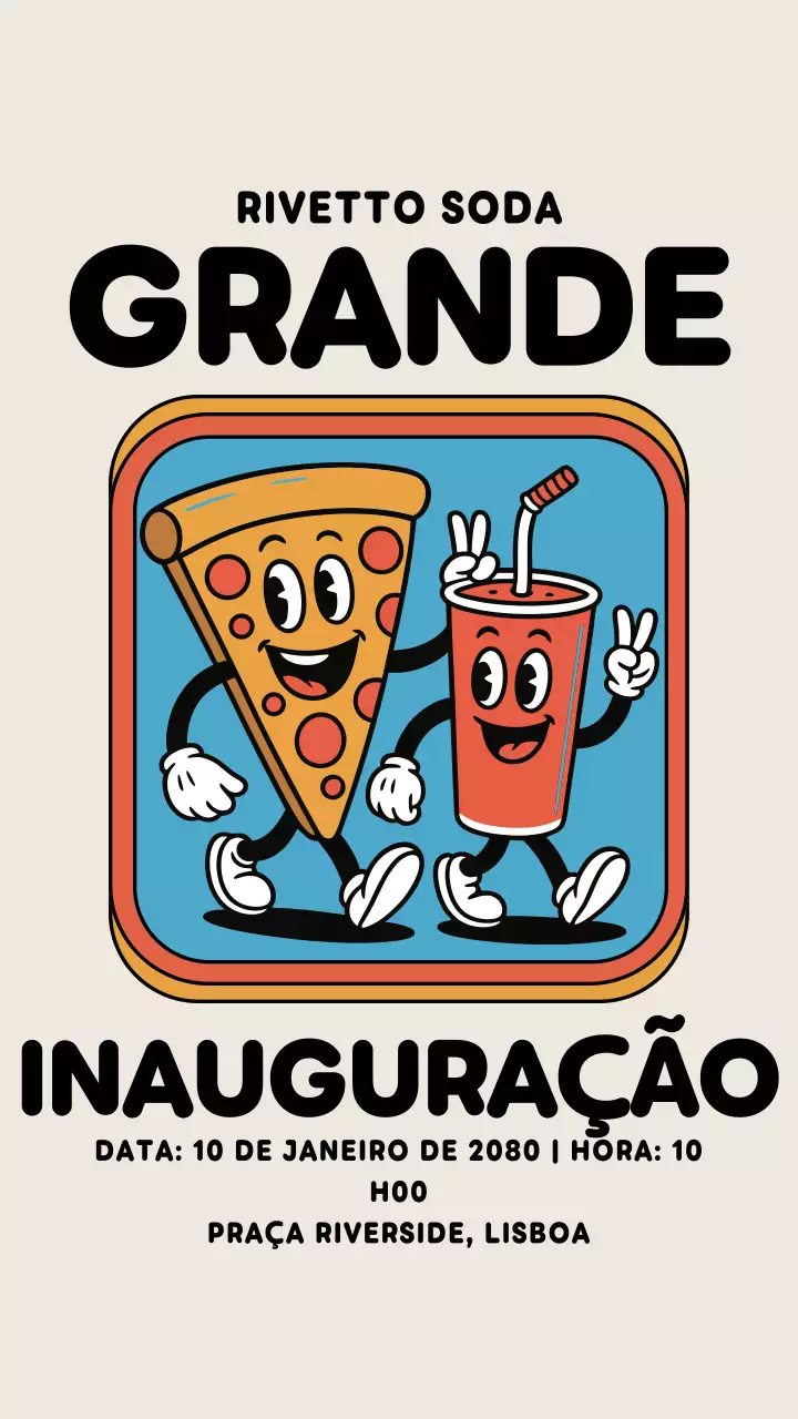 Anúncio do restaurante Bege Retro - História do Instagram