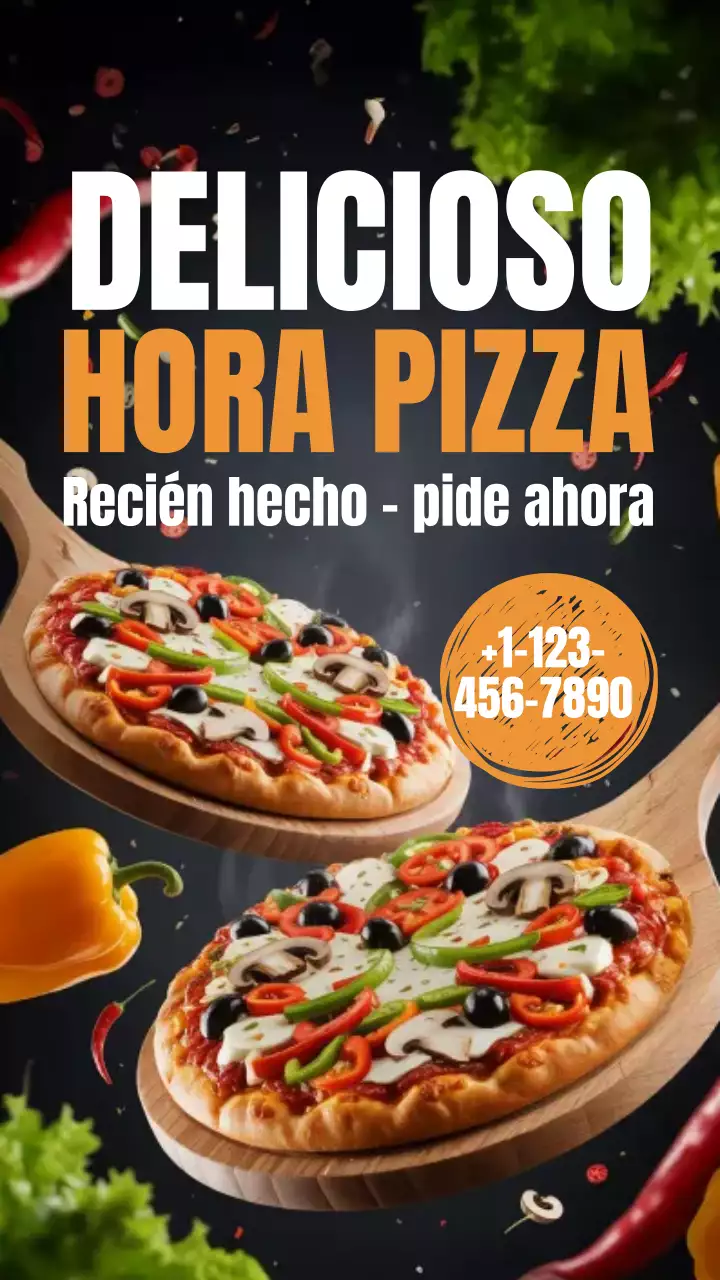 Publicación de Instagram del anuncio de pizza Orange Bold
