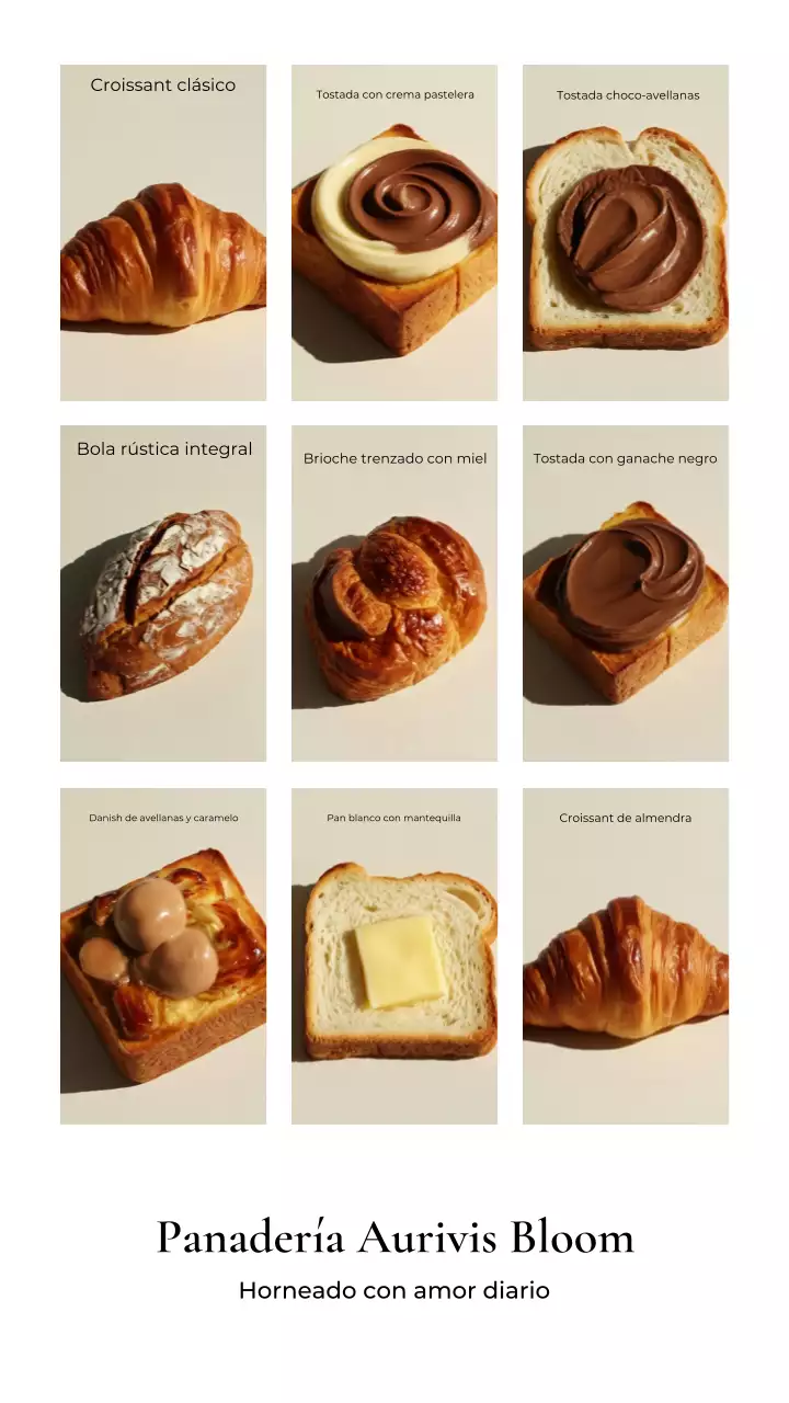 Menú de panadería Photo Grid