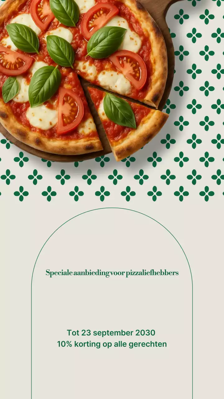 Beige moderne pizza-advertentie op Instagram