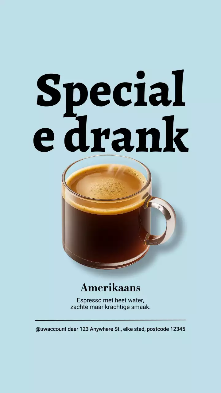 Instagram-bericht over Blue Modern Coffee-advertentie