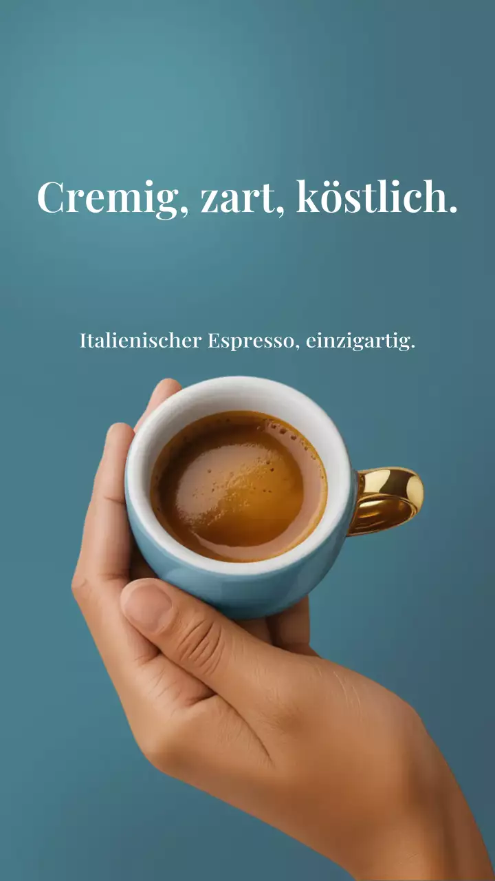 Teal Minimal Coffee Werbung Instagram Story