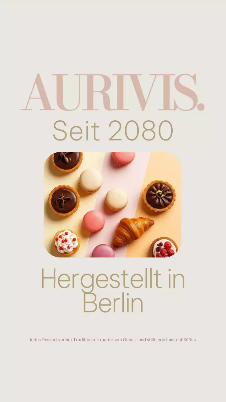 Beige moderne Dessert-Werbung