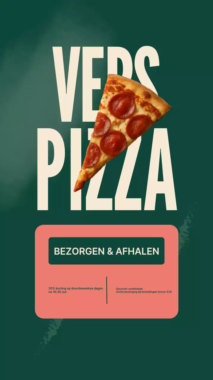 Instagram-bericht over Green Modern Pizza-promotie