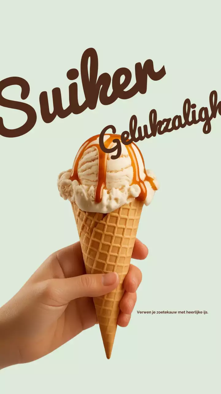 Zachtgroene retro-ijsreclame