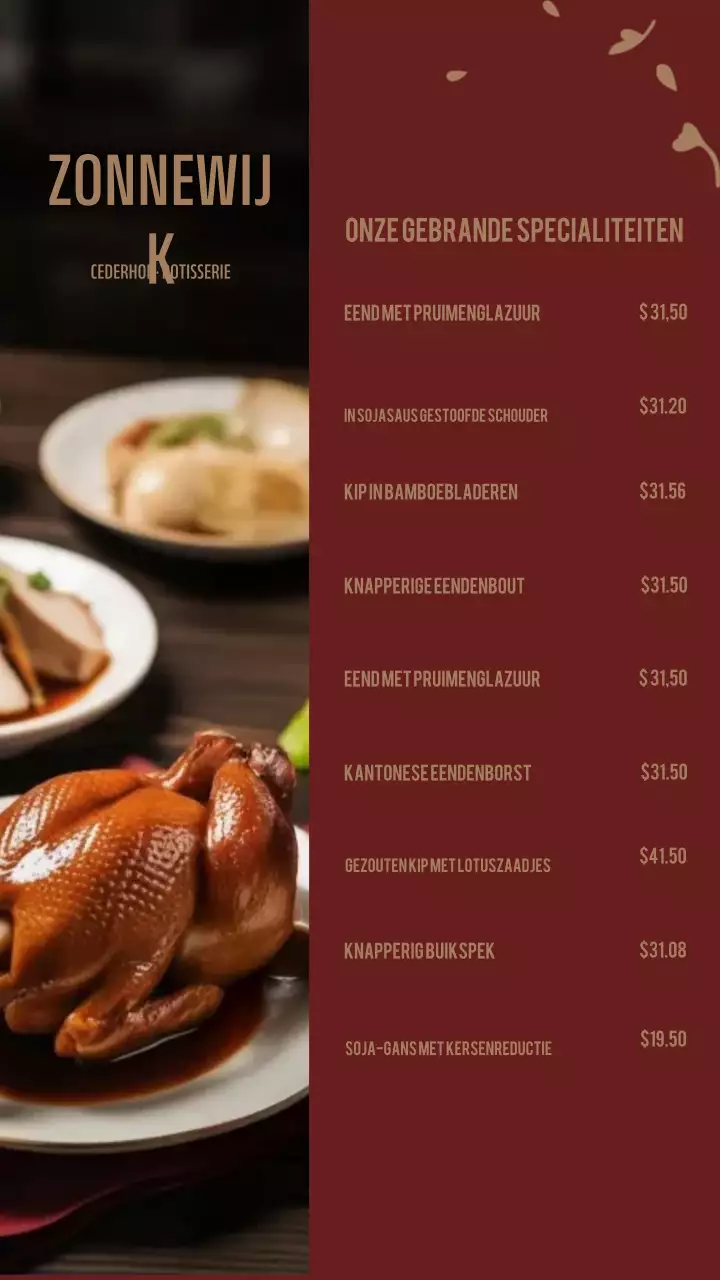 Brown Elegant Food Menu Instagram-verhaal