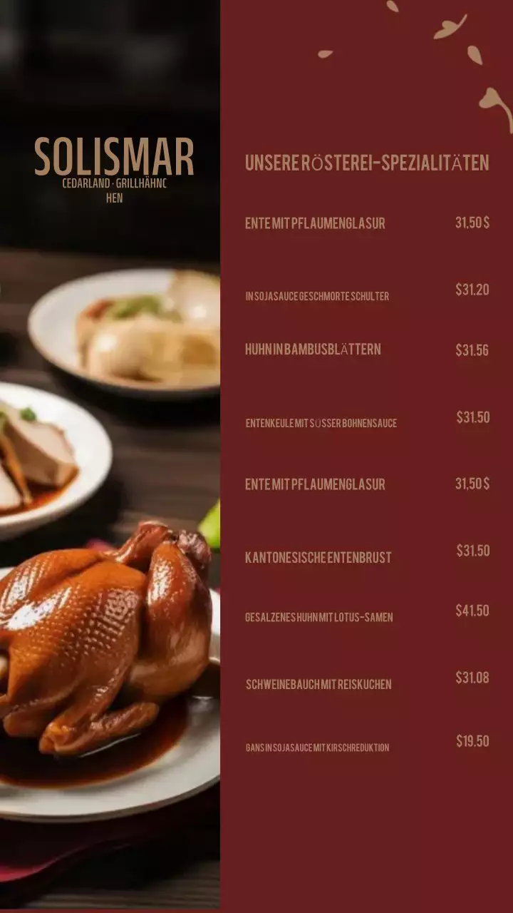 Brown Elegant Food Menü Instagram Story