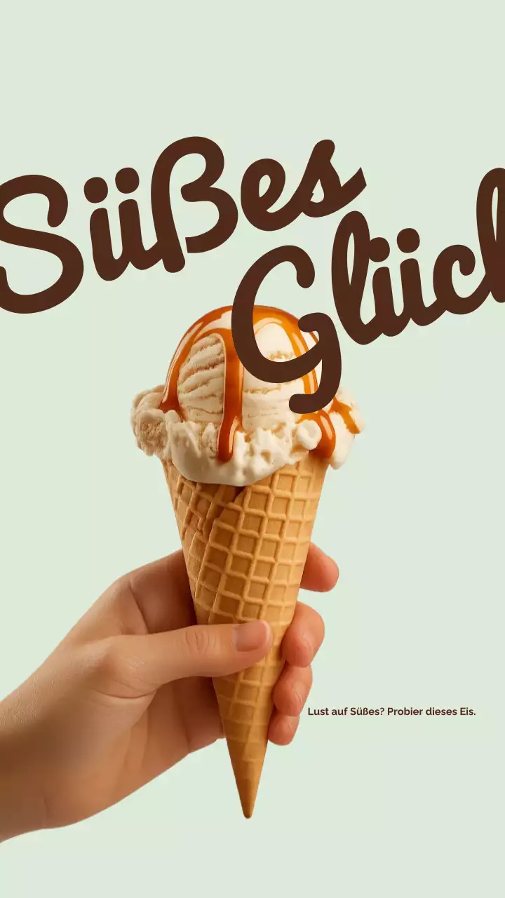 Weiche grüne Retro-Eiscreme-Werbung