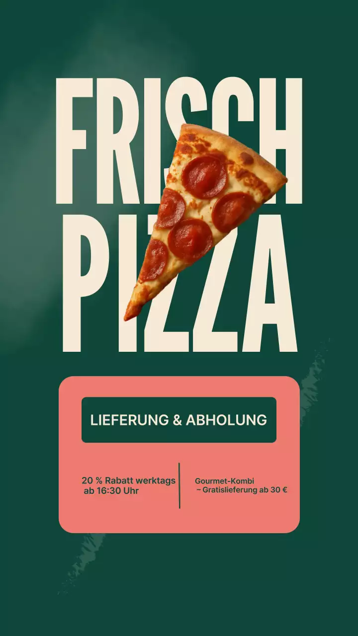 Instagram-Post zur Green Modern Pizza-Werbung