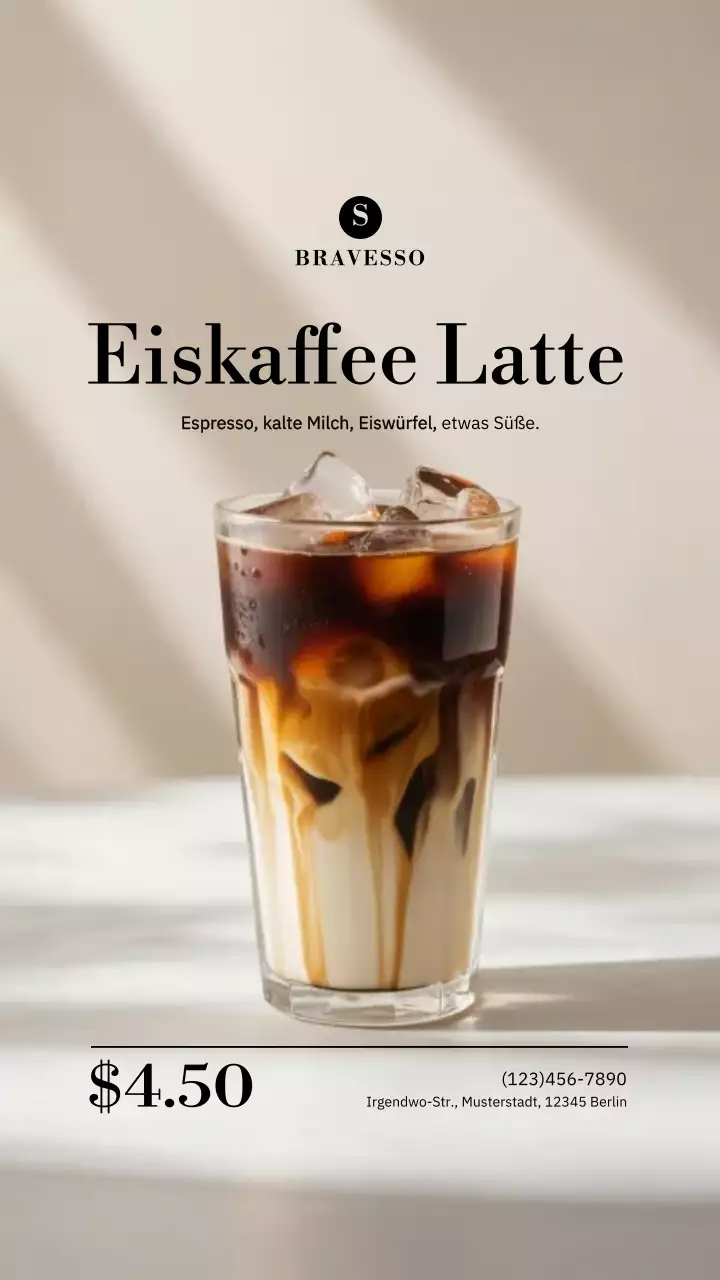 Instagram-Post zur Beige Modern Coffee-Werbung