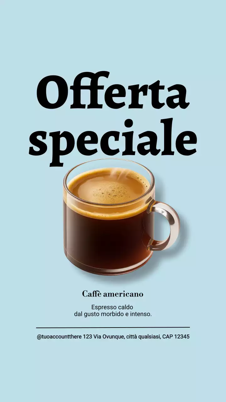 Post Instagram pubblicitario di Blue Modern Coffee