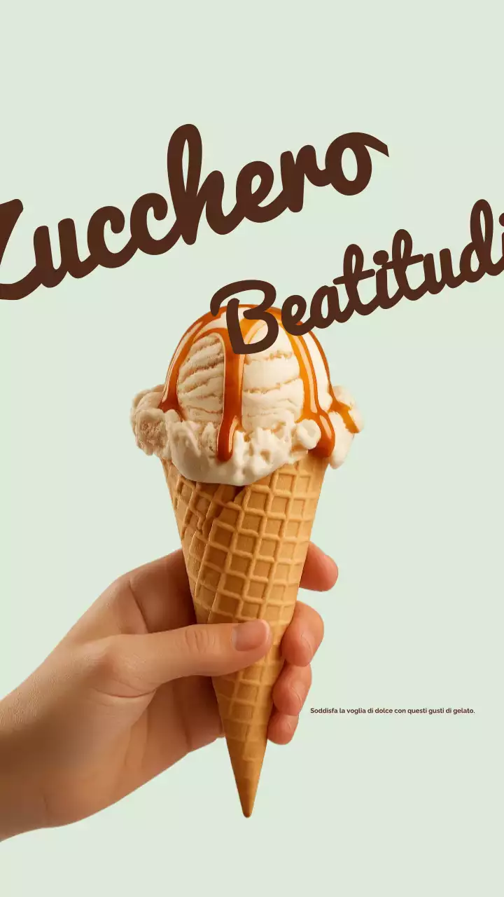 Pubblicità del gelato retrò verde morbido