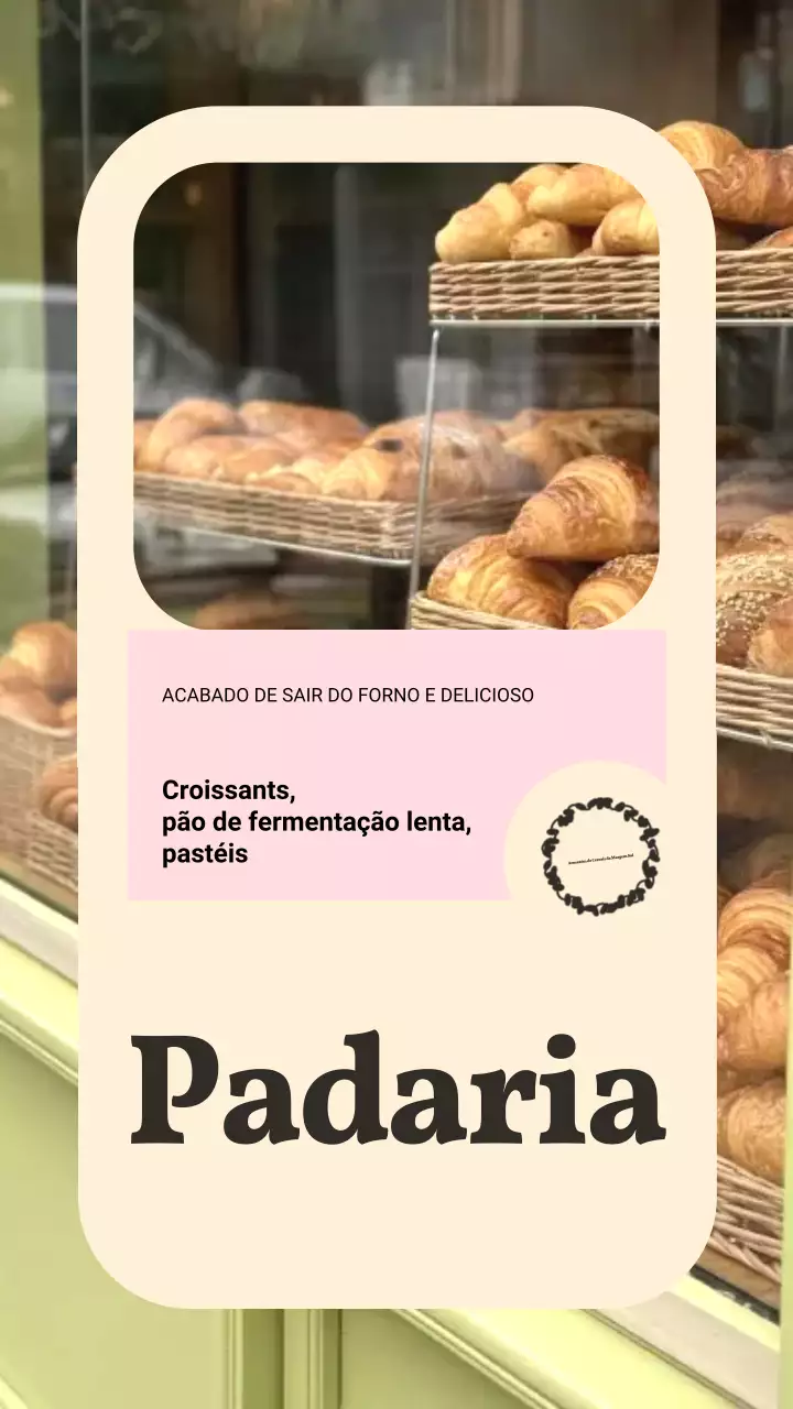 História do Instagram de promoção da padaria bege