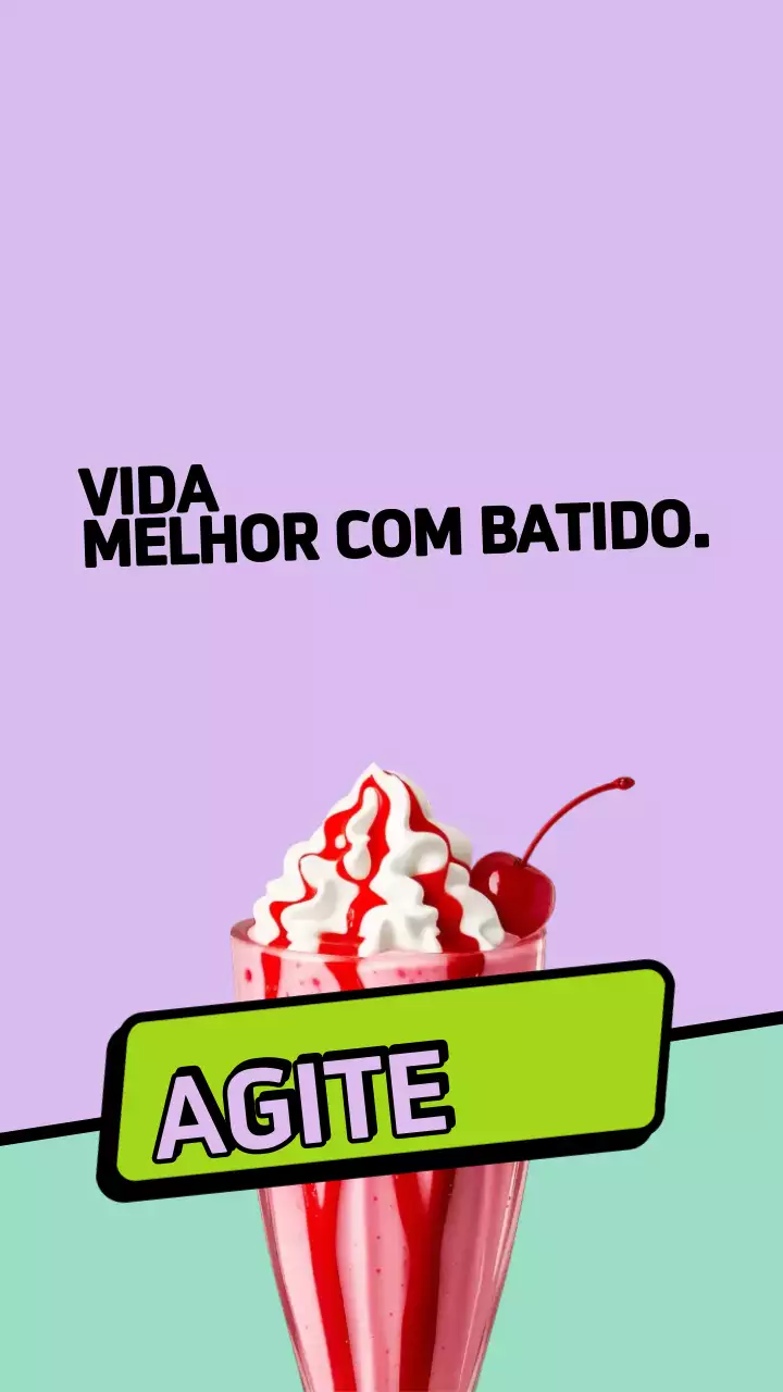 Anúncio de Milkshake Retro Roxo e Verde