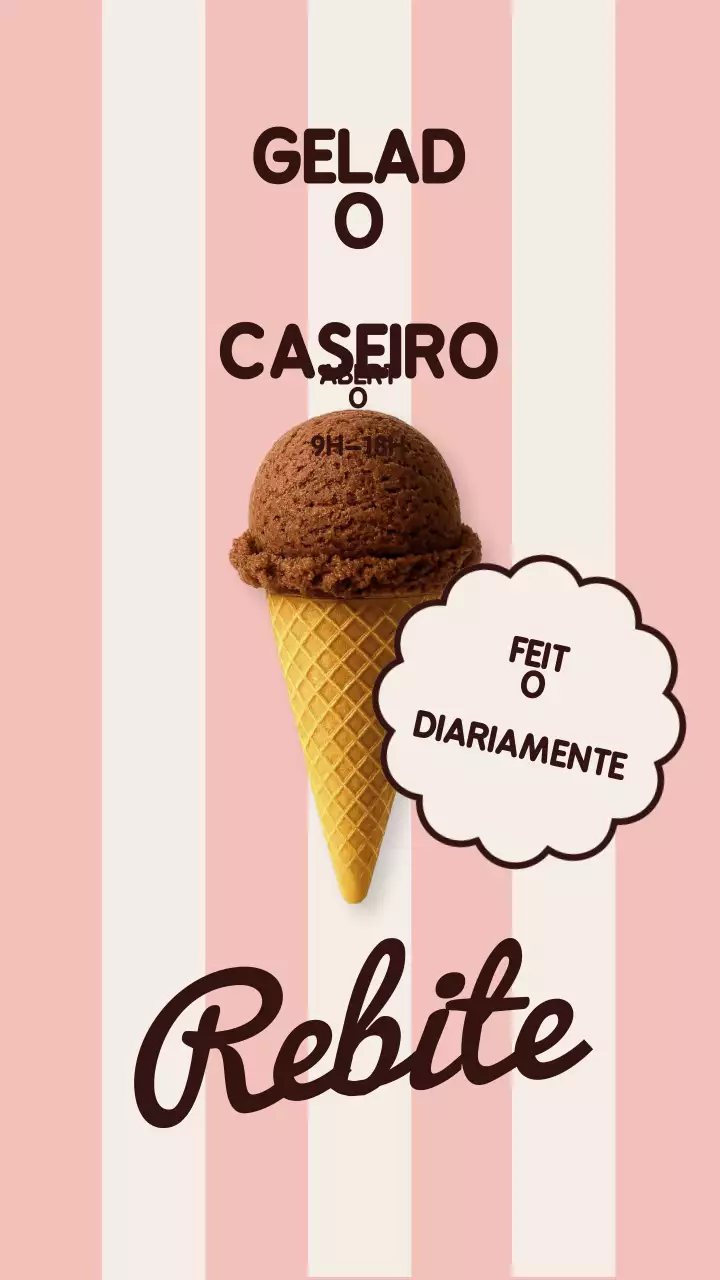 Promoção de Sorvete Retro Rosa