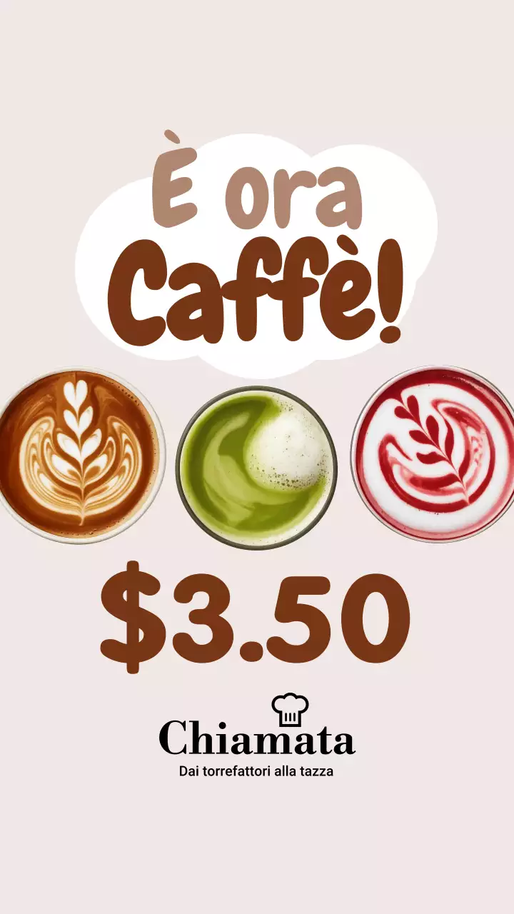 Post di Instagram sulla promozione del caffè moderno beige