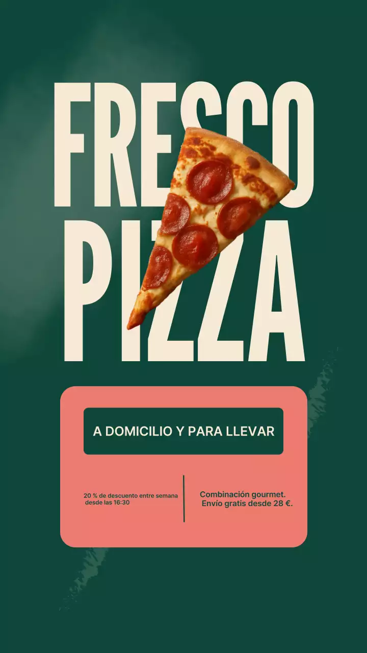 Publicación de Instagram de la promoción Green Modern Pizza