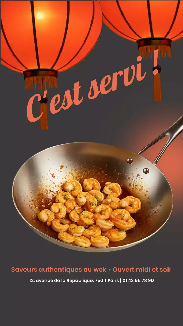 Publicité Instagram pour la cuisine traditionnelle orange