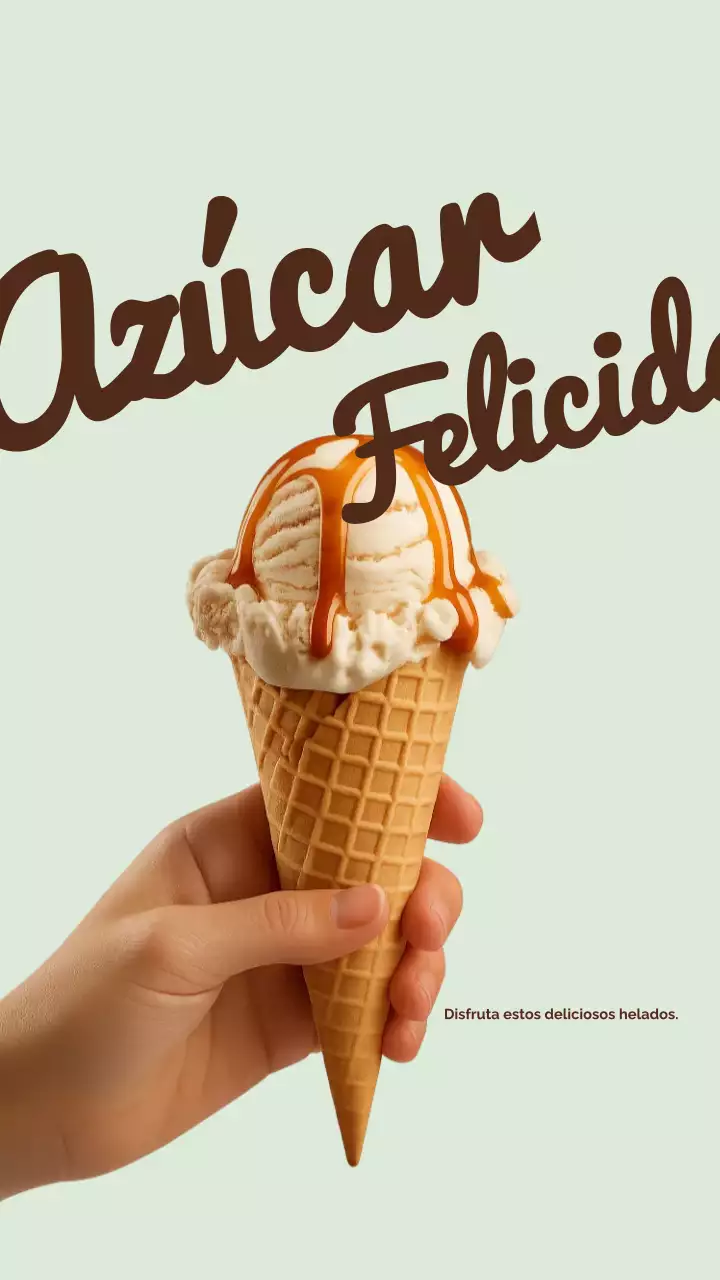 Anuncio de helado retro verde suave