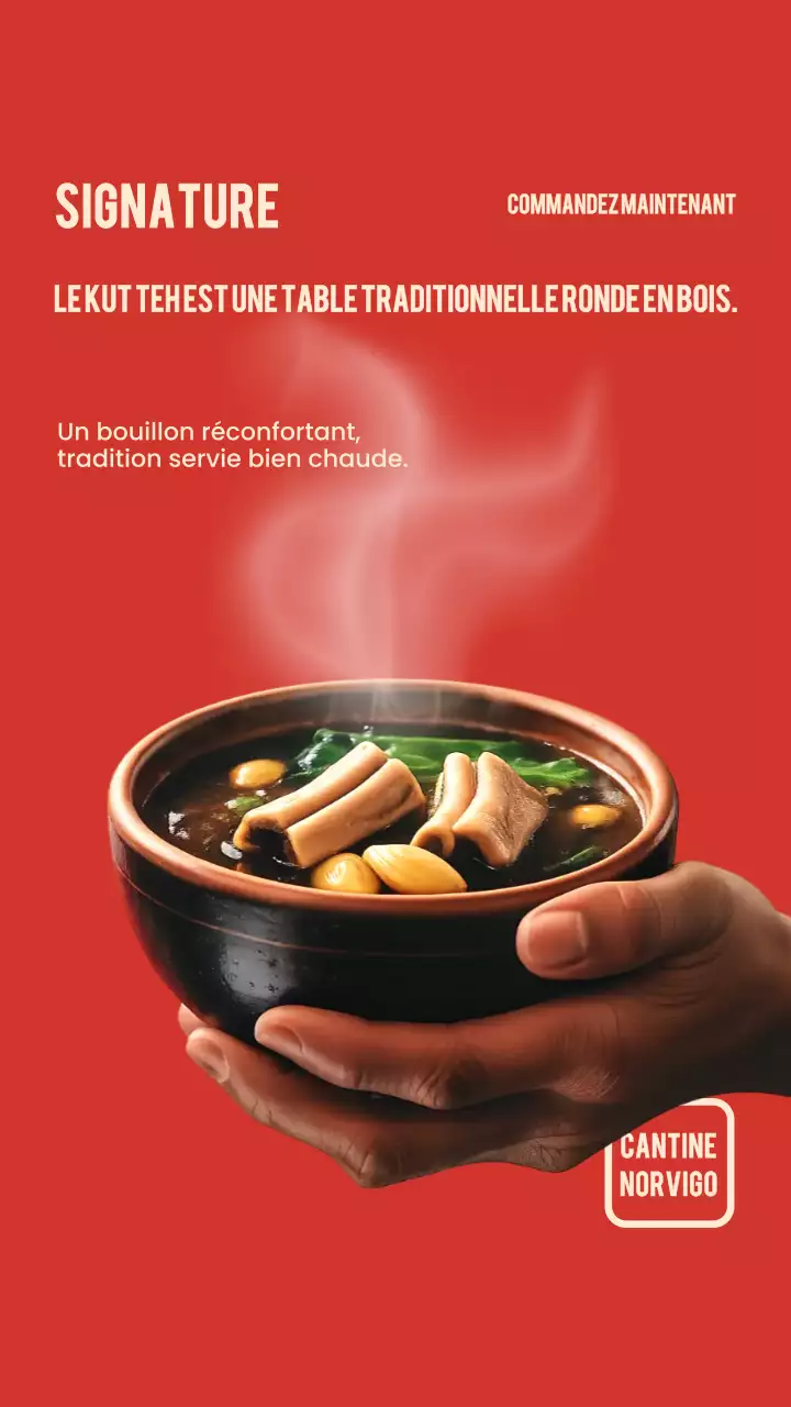 Publicité pour la soupe traditionnelle rouge sur Instagram