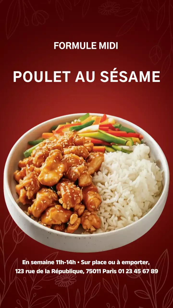 Histoire Instagram de promotion de Red Modern Food