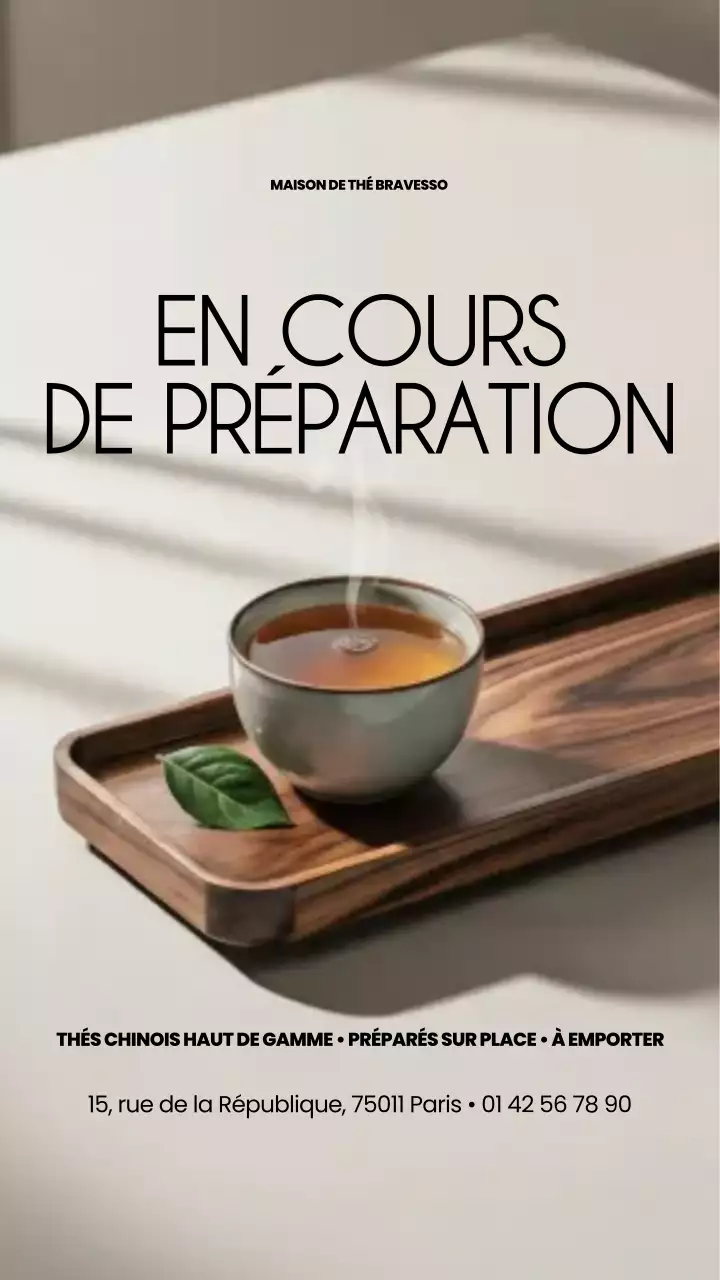 Publicité Instagram pour le thé minimaliste brun