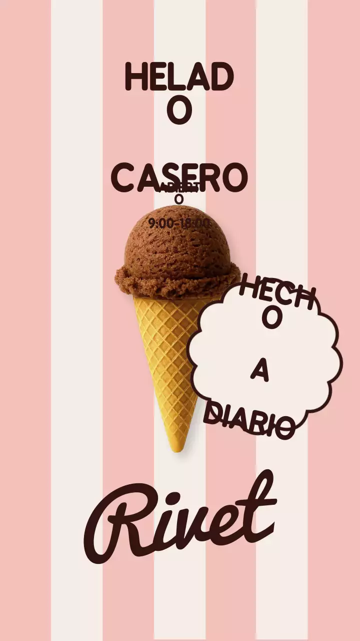 Promoción de helado retro rosa