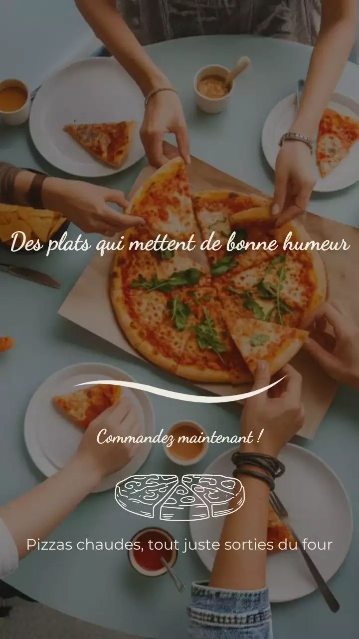 Publicité Instagram pour une pizza moderne beige