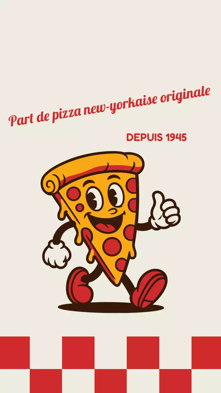 Publicité Instagram pour une pizza rétro beige