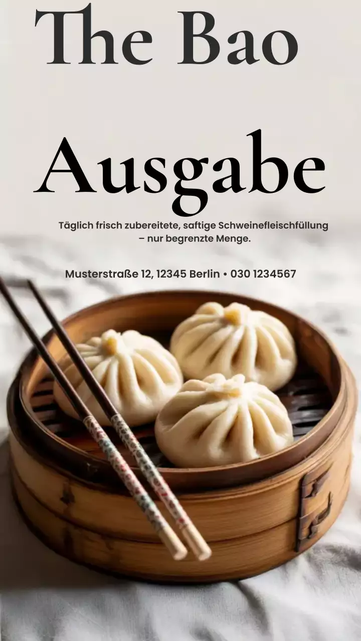 Beige traditionelle Bao-Werbung auf Instagram