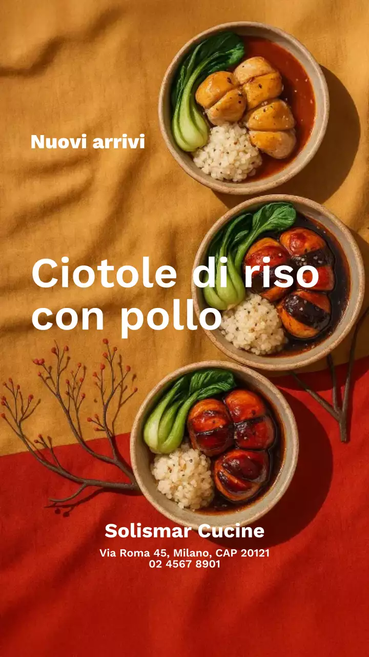 Storia di Instagram del menu tradizionale di pollo rosso