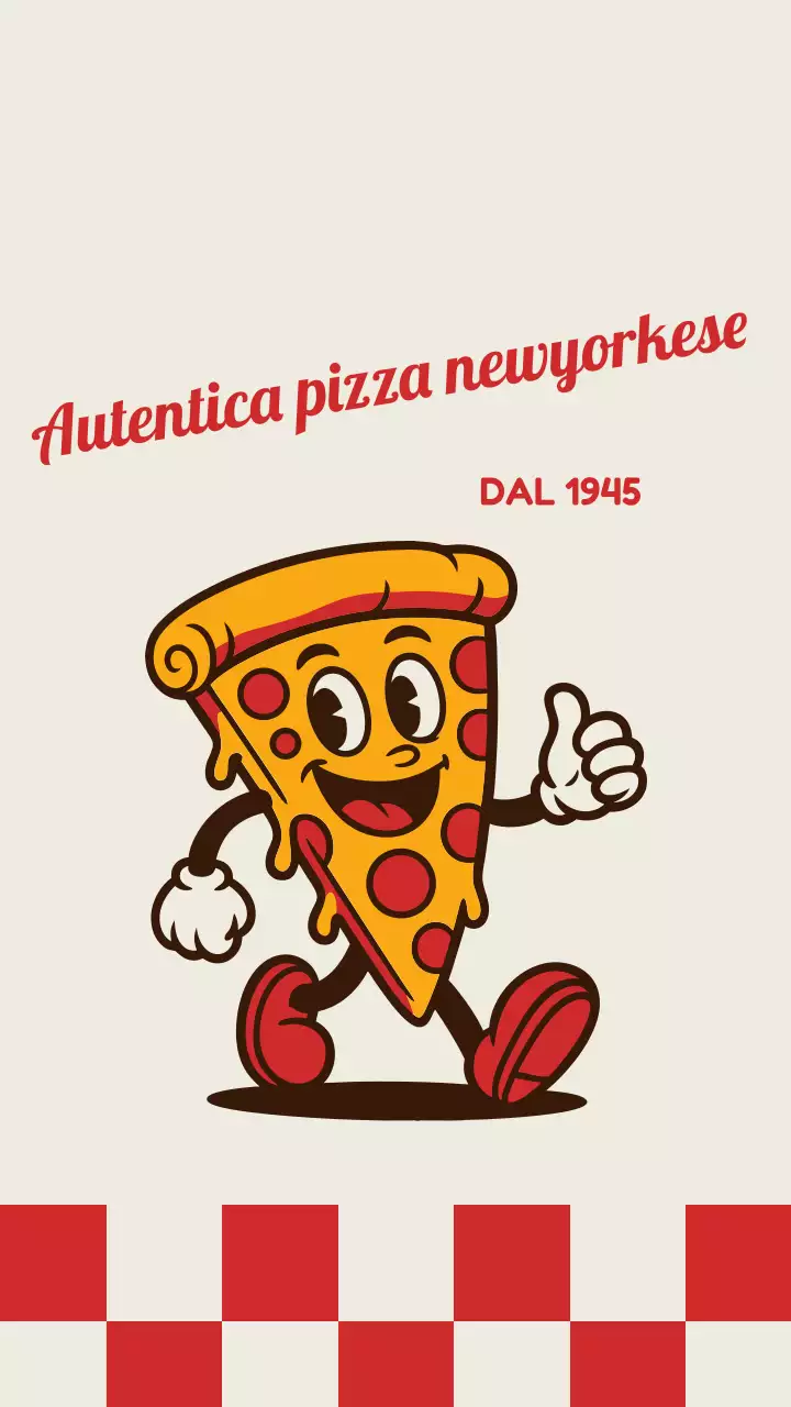 Pubblicità di pizza retrò beige su Instagram