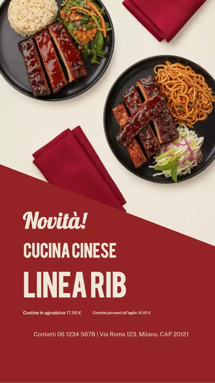 Storia di Instagram della pubblicità di Red Modern Food