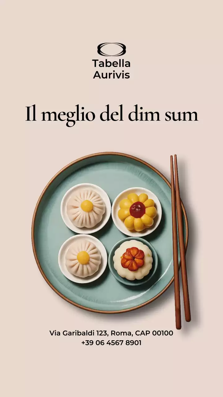 Menu Dim Sum Beige Elegante Instagram Story