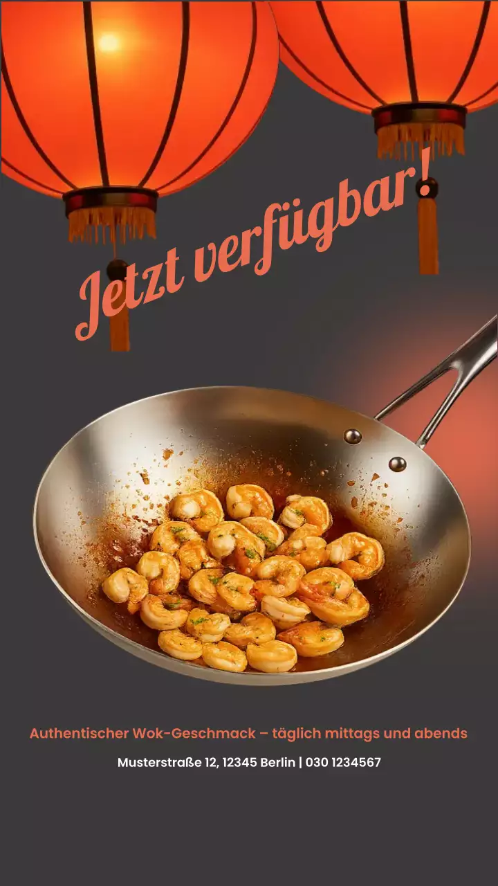 Werbung für traditionelle Küche in Orange, Instagram-Story