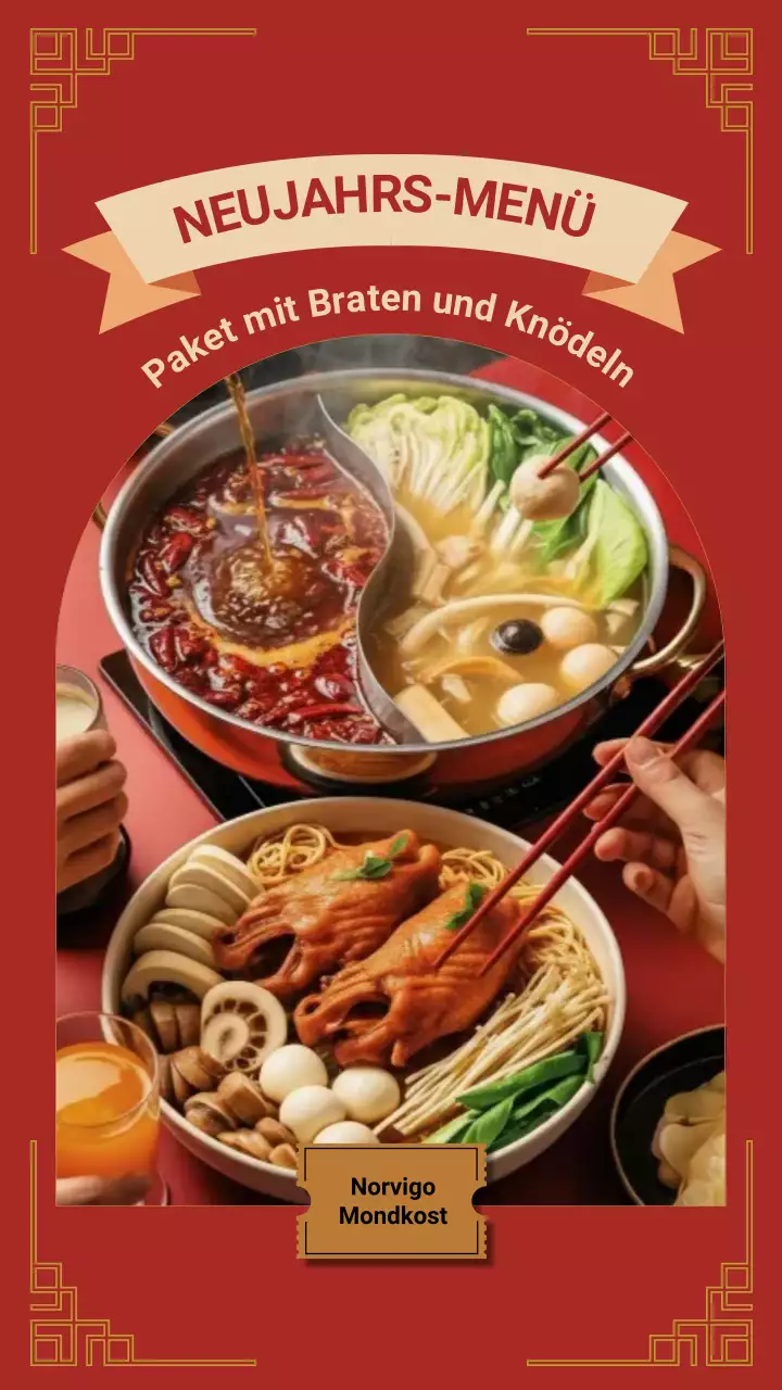 Instagram-Story zur Förderung traditioneller roter Lebensmittel