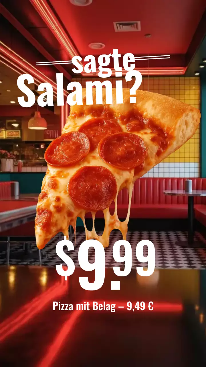 Instagram-Post zur Werbung für Red Retro Pizza