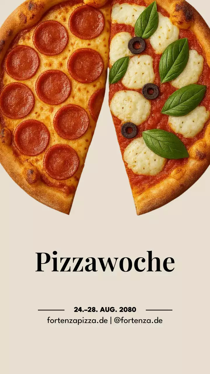 Instagram-Beitrag zum Beige Modern Pizza Event