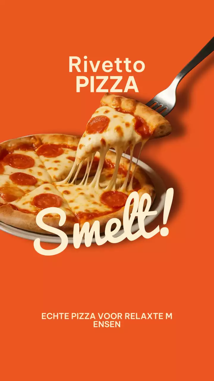 Instagram-bericht over Orange Retro Pizza-advertentie