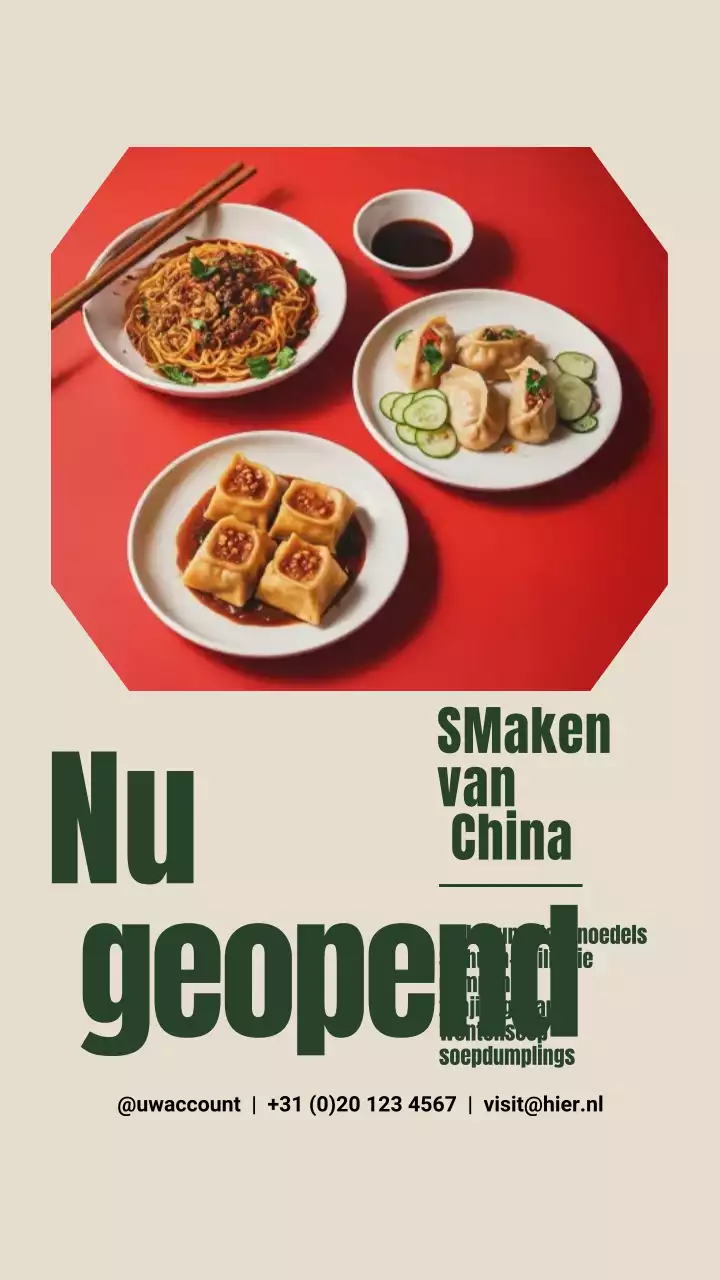 Beige Modern Restaurant Aankondiging Instagram Verhaal