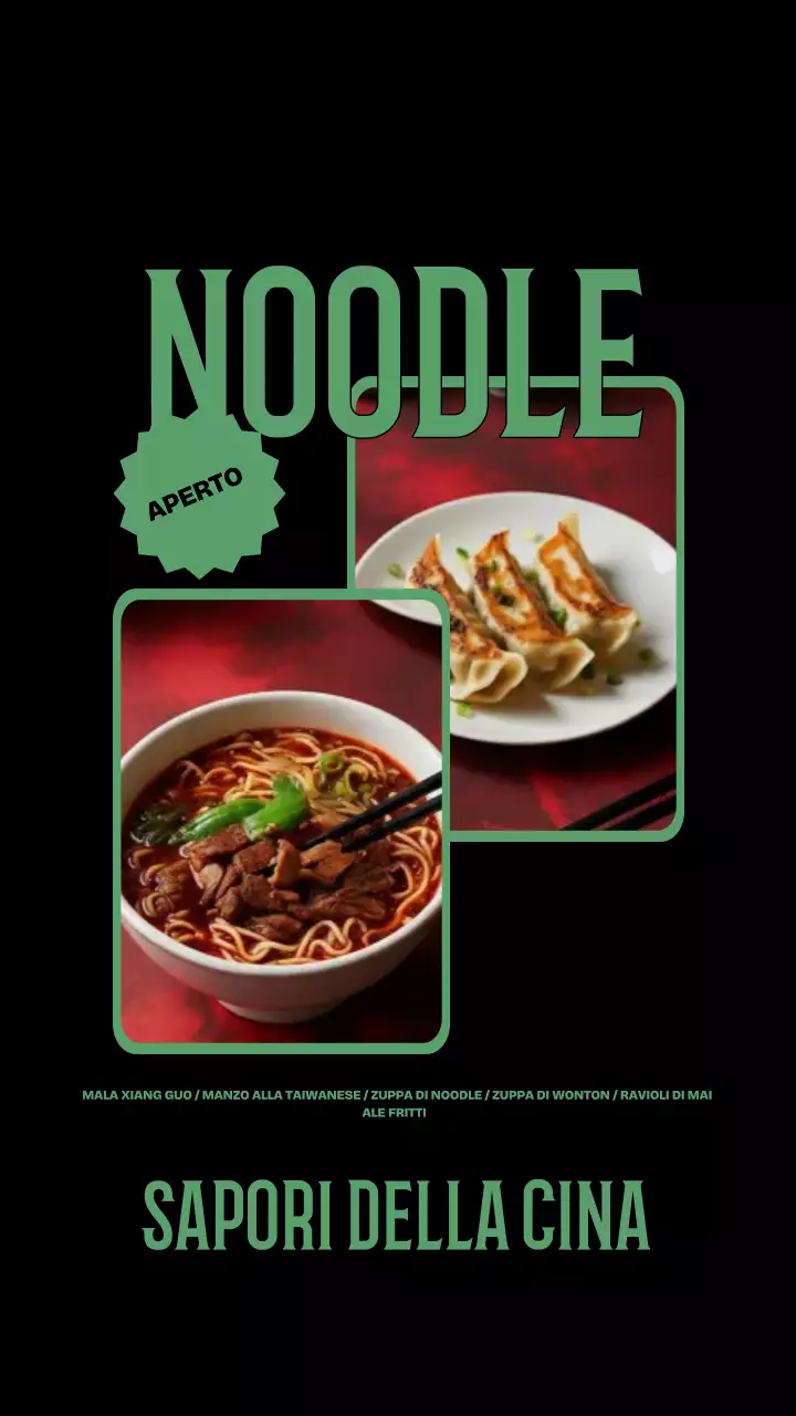 Storia di Instagram promozionale di Green Modern Noodle