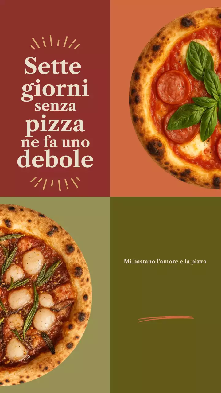 Post di Instagram pubblicitario della pizza retrò marrone